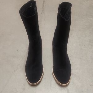 Coconuts by Matisse Black Suede Heeled Mid-Calf Boots